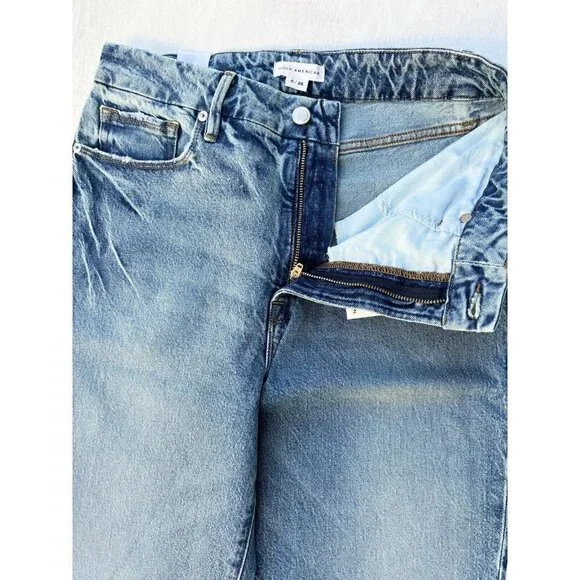 Good American Women's The Weekender Relaxed Fit Straight Leg Indigo339 Jeans - Picture 9 of 15